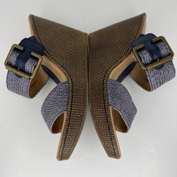 B.0.C Born Concept Purple Blue Weave Womens Size 9 Strap Wedge Sandals - Picture 7 of 9
